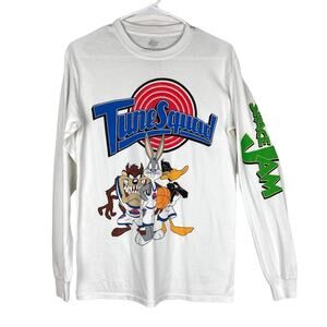 Space Jam Looney Tunes Vintage Tune Squad Long Sleeve Tee Bugs Bunny Small Hole